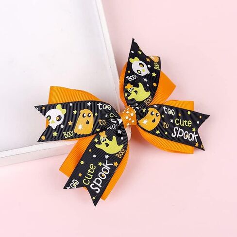 Baby Rose Halloween Headband Infant Pumpkin Hairband Bow Hair Clips (4pc clips) in Saudi Arabia