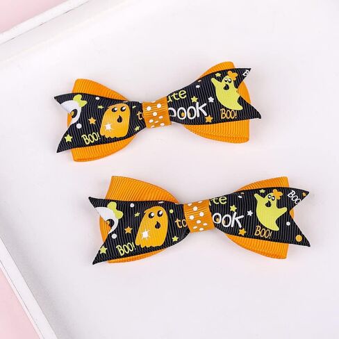 Baby Rose Halloween Headband Infant Pumpkin Hairband Bow Hair Clips (4pc clips) in Saudi Arabia