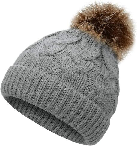 American Trends Baby Girl Hat Baby Beanie Knit Toddler Winter Hats for Girls Boys Warm Infant Cap Pom Pom in Saudi Arabia