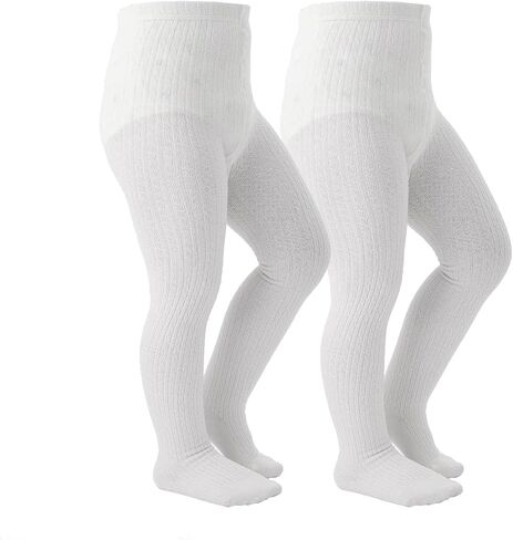 Marchare Baby Girls Tights Cable Knit Solid Leggings Winter Warm Stockings For Toddler Girls 2/3 Pack 2-10 Years in Saudi Arabia