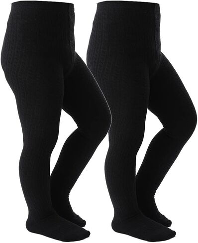 Marchare Baby Girls Tights Cable Knit Solid Leggings Winter Warm Stockings For Toddler Girls 2/3 Pack 2-10 Years in Saudi Arabia