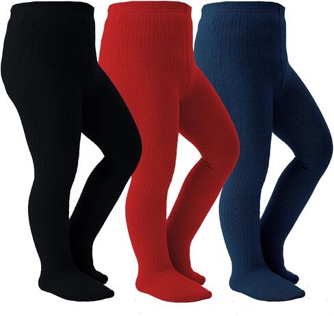 Marchare Baby Girls Tights Cable Knit Solid Leggings Winter Warm Stockings For Toddler Girls 2/3 Pack 2-10 Years in Saudi Arabia