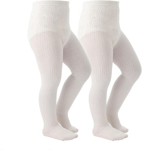 Marchare Baby Girls Tights Cable Knit Solid Leggings Winter Warm Stockings For Toddler Girls 2/3 Pack 2-10 Years in Saudi Arabia