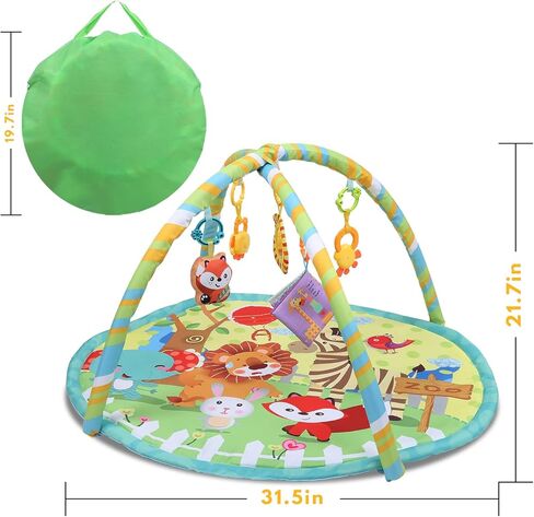 كيرومي - صالة ألعاب الأطفال، صالة الألعاب الرياضية للأنشطة، تطوير المهارات الحسية والحركية على المسرح، اكتشاف اللغة، صالة الألعاب الرياضية للأطفال وسجادات اللعب لحديثي الولادة مع 5 ألعاب مميزة مع حقيبة تخزين. in Kuwait