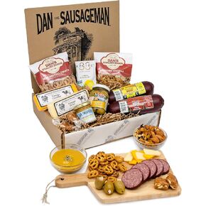 Dan the Sausageman's Sounder Gourmet Gift Box -Featuring Smoked Summer Sausage and Wisconsin Cheeses Retirement, Tenant, Contractor or Customer Appreciation Basket, Professionally Packaged, Gift Messaging Available. in Saudi Arabia