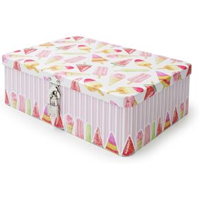 Luwint Secret Decorative Storage Box, Small Metal Keepsake Container Tin Case with Lock and Key for Kids Girls Boys Gifts Home Decorations