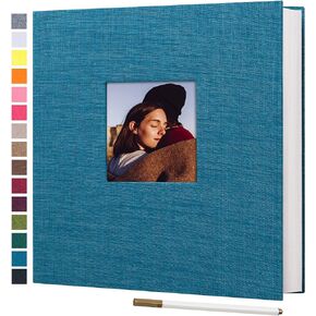 Self Adhesive Photo Album 40 Pages, Linen cover, Gray | Photo Album Self Adhesive 4x6 5x7 8x10 Pictures, Linen Cover DIY Scrapbook Albums for Family, Wedding, Baby, Anniversary in Saudi Arabia