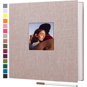 Self Adhesive Photo Album 40 Pages, Linen cover, Gray | Photo Album Self Adhesive 4x6 5x7 8x10 Pictures, Linen Cover DIY Scrapbook Albums for Family, Wedding, Baby, Anniversary in Saudi Arabia