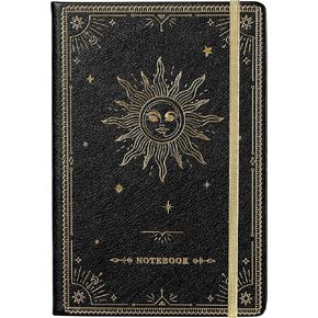 Artfan Ruled Notebook/Journal – Premium Thick Paper Faux Leather Classic Writing Notebook with Pocket + Page Dividers Gifts, Banded, Large, 144 Pages, Hard Cover, Lined (5.8 x 8.4) - Black in Saudi Arabia
