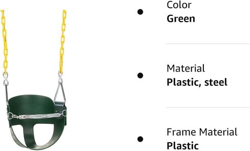 Eastern Jungle Gym Half Bucket Toddler Swing Seat with Coated Swing Chains Pack of 2 in Kuwait