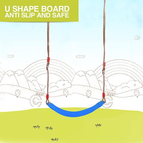 RedSwing Kids Belt Swing Seat and Plastic Climbing Rope Swing for Outside Playground, Safe Playground Swing Set Replacement for Children's Indoor and Outdoor Play, 330 Pounds Capacity - Green in Saudi Arabia