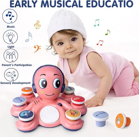 Baby Musical Toys Learning Toys for Toddlers, Octopus Music Toys, Preschooler Musical Educational Instruments Toy for Baby, Birthday Toys for Girls Boys in Kuwait