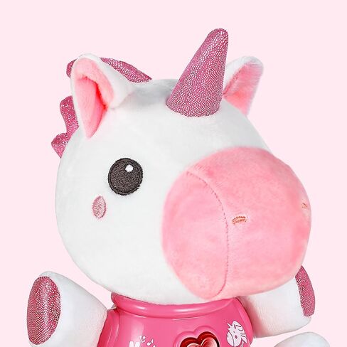 iPlay, iLearn Baby Unicorn Musical Toys, Newborn Girls Soft Plush Stuffed Animal, Infant Tummy Time, Light Up Music Set Birthday Shower Gift Basket Stuff 0 1 3 6 9 12 18 Months 1 Year Old Toddlers Boy in Kuwait
