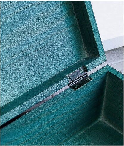 jingcai Wooden Keepsake Box,Decorative Wooden BoxVintage Handmade Wood Craft Boxwith Locks and Keys for Jewelry Gift Storage Boxand Home Decor (Peacock blue-stained)(NOSTALGIE),9.8x6.7x3.5 Inch in Saudi Arabia