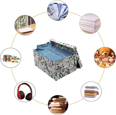 صندوق تخزين قابل للطي من GUOZI، صندوق ذاكرة مزخرف بغطاء وزوايا معدنية معززة، صندوق ملفات من الورق المقوى بمقابض، صندوق هدايا منظم لصور الألعاب التذكارية، رف كتب خزانة ملابس الحضانة (قطعتان) in Kuwait