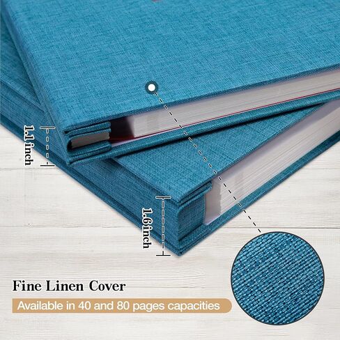 Self Adhesive Photo Album 40 Pages, Linen cover, Gray | Photo Album Self Adhesive 4x6 5x7 8x10 Pictures, Linen Cover DIY Scrapbook Albums for Family, Wedding, Baby, Anniversary in Kuwait