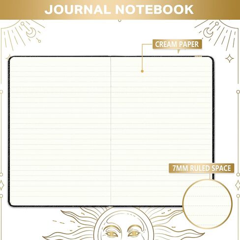 Artfan Ruled Notebook/Journal – Premium Thick Paper Faux Leather Classic Writing Notebook with Pocket + Page Dividers Gifts, Banded, Large, 144 Pages, Hard Cover, Lined (5.8 x 8.4) - Black in Kuwait