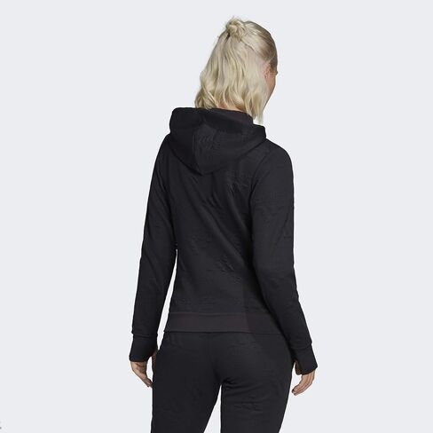 adidas Women's Aeroready Jacquard Full-Zip Logo Hoodie in Kuwait