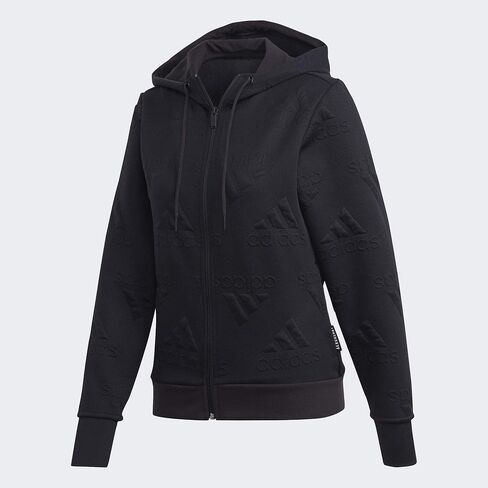 adidas Women's Aeroready Jacquard Full-Zip Logo Hoodie in Kuwait