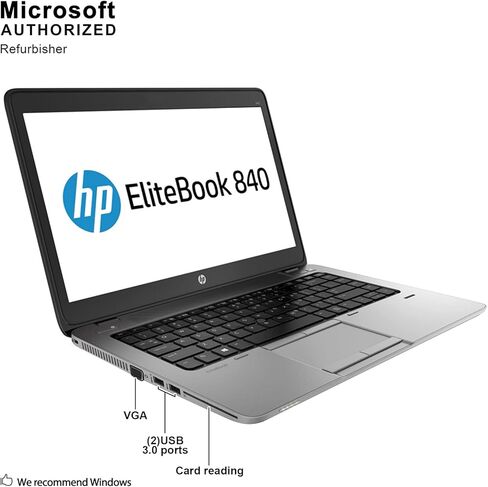 اتش بي ايليت 840 G1 14 في اتش دي ال اي دي باك لايت المضادة للوهج ، انتل ثنائي النواة i5-5200U، ذاكرة الوصول العشوائي 8 جيجا، 500 جيجا هارد، يو اس بي 3.0، ويندوز 10 برو (تم تجديده) in Saudi Arabia