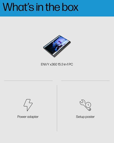 HP ENVY x360 Convertible 15-inch Laptop, AMD Ryzen 7 5825U processor, AMD Radeon Graphics, 8 GB RAM, 512 GB SSD, Windows 11 Home (15-eu1026nr, Nightfall black aluminum) in Kuwait