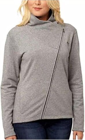 PUMA Ladies’ Asymmetrical French Terry Full Zip Jacket (Medium, Med Gray Heather) in Saudi Arabia