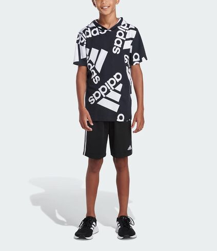 adidas Boys' Big Short Sleeve Hooded T-Shirt in Saudi Arabia
