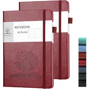 Daofary A5 Journal Notebook، دفاتر ملاحظات جلدية مسطرة 160 صفحة مذكرات 100gsm ورق سميك للكتابة بغلاف مقوى مع جيب للعمل الرجالي والنساء 8.4 × 5.7 بوصة in Kuwait