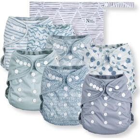Nora's Nursery Cloth Diaper Cover, Washable Reusable Diaper Cover with Snap Closure, Cloth Diaper Shell for Prefold, Flat or Fitted Cloth Diaper Inserts, Wet Bag Included, Ballet Slippers