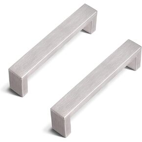 10 Pack 11-3/10" Hole Center Cabinet Pulls Satin Nickel Drawer Handles, Stainless Steel Cabinet Cupboard Hardware Modern Square Bar Kitchen Cabinet Handles Dresser Drawer Pulls in Kuwait