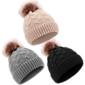 DANMY Baby Beanie Hat, Infant Newborn Toddler Winter Warm Knit Cap for Little Boys Girls, Winter Warm Hat