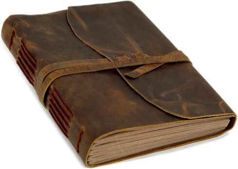 C CUERO دفتر يوميات جلدي - كتاب الظلال، كتاب Hocus Pocus of Spell Journal، مجلة جلدية مبطنة مصنوعة يدويًا ريفي للرجال والنساء، كتاب جلدي مذكرات هدية عيد الميلاد in Kuwait