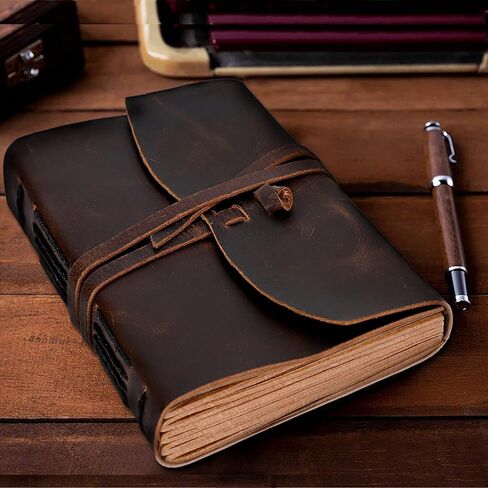 C CUERO دفتر يوميات جلدي - كتاب الظلال، كتاب Hocus Pocus of Spell Journal، مجلة جلدية مبطنة مصنوعة يدويًا ريفي للرجال والنساء، كتاب جلدي مذكرات هدية عيد الميلاد in Saudi Arabia