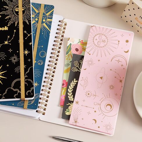 Tersus Spiral Notebook - 3 Pack A5 Lined Journal Notebook, Journals for Women, 6.3" x 8.3", 160 Pages, College Ruled Spiral Notebook with Back Pocket, Elastic Closure for Office, School & Home in Saudi Arabia
