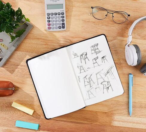 دفتر ملاحظات Amazon Basics Classic Grid، مسطر برسم بياني، 240 صفحة، أسود، غلاف مقوى، 5 × 8.25 بوصة in Kuwait