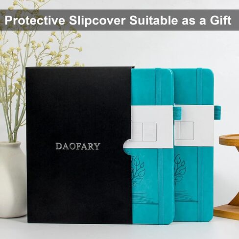Daofary A5 Journal Notebook، دفاتر ملاحظات جلدية مسطرة 160 صفحة مذكرات 100gsm ورق سميك للكتابة بغلاف مقوى مع جيب للعمل الرجالي والنساء 8.4 × 5.7 بوصة in Kuwait
