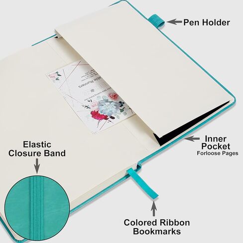 Daofary A5 Journal Notebook، دفاتر ملاحظات جلدية مسطرة 160 صفحة مذكرات 100gsm ورق سميك للكتابة بغلاف مقوى مع جيب للعمل الرجالي والنساء 8.4 × 5.7 بوصة in Kuwait
