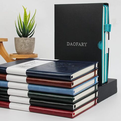 Daofary A5 Journal Notebook، دفاتر ملاحظات جلدية مسطرة 160 صفحة مذكرات 100gsm ورق سميك للكتابة بغلاف مقوى مع جيب للعمل الرجالي والنساء 8.4 × 5.7 بوصة in Kuwait