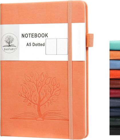 Daofary A5 Journal Notebook، دفاتر ملاحظات جلدية مسطرة 160 صفحة مذكرات 100gsm ورق سميك للكتابة بغلاف مقوى مع جيب للعمل الرجالي والنساء 8.4 × 5.7 بوصة in Kuwait