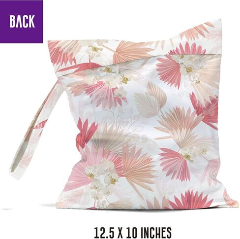 JRHung حقيبة مبللة مقاومة للماء، حقيبة قماش قابلة لإعادة الاستخدام، حقيبة رطبة وجافة، حقيبة غسيل كبيرة للسفر، ملابس متسخة، بدلة استحمام، حقيبة تمرين لصالة الألعاب الرياضية، ملابس السباحة، اليوغا، السفر، حمام السباحة، الشاطئ (ديكور أوراق النخيل 1) in Kuwait