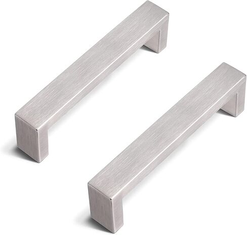 10 Pack 11-3/10" Hole Center Cabinet Pulls Satin Nickel Drawer Handles, Stainless Steel Cabinet Cupboard Hardware Modern Square Bar Kitchen Cabinet Handles Dresser Drawer Pulls in Kuwait