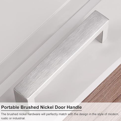 10 Pack 11-3/10" Hole Center Cabinet Pulls Satin Nickel Drawer Handles, Stainless Steel Cabinet Cupboard Hardware Modern Square Bar Kitchen Cabinet Handles Dresser Drawer Pulls in Kuwait