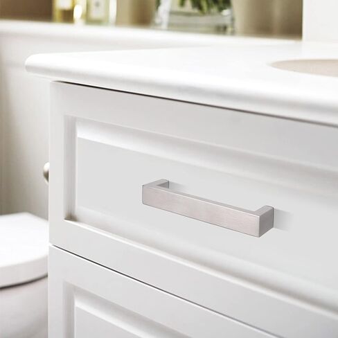 10 Pack 11-3/10" Hole Center Cabinet Pulls Satin Nickel Drawer Handles, Stainless Steel Cabinet Cupboard Hardware Modern Square Bar Kitchen Cabinet Handles Dresser Drawer Pulls in Kuwait