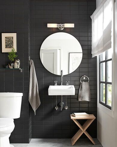 G-LEAF 42'' Round Mirror Wall Mounted, Black Metal Frame Large Circle Mirror for Washing Room, Living Room, Home Decoration in Saudi Arabia