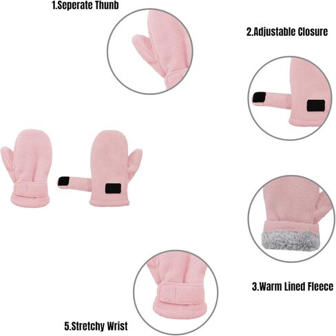Zando Toddler Gloves Kids Winter Gloves Fleece Lined Gloves Baby Mittens in Kuwait