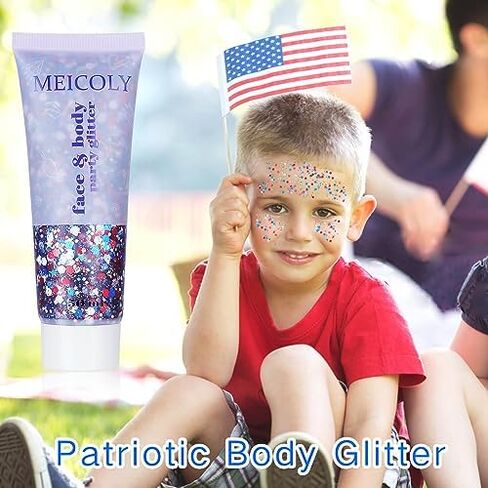 بريق الجسم الأبيض من MEICOLY، إكسسوارات حفلات المغني ومهرجانات الموسيقى، جل بريق وجه حورية البحر، طلاء وجه لامع بالترتر، بريق مكتنز لشعر شفاه العين، جل ثلاثي الأبعاد متلألئ للنساء، 50 مل in Kuwait