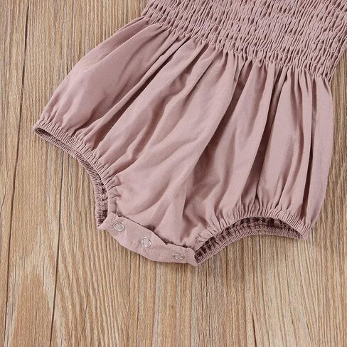 Infant Baby Girls Romper Dress 3 6 9 12 18 Months Onesie Summer Clothes Ruched Jumpsuits Hem Bodysuits Headband in Saudi Arabia