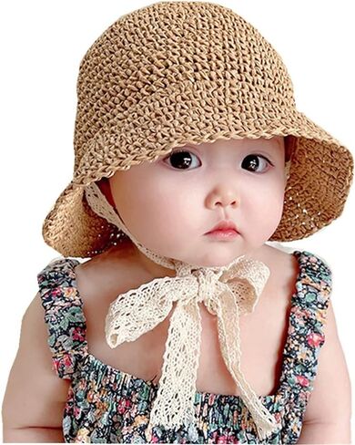Little Girls Floppy Foldable Packable Wide Brim Summer Sun Hats Beach Straw Hat Baby Photography Straw Hats in Saudi Arabia