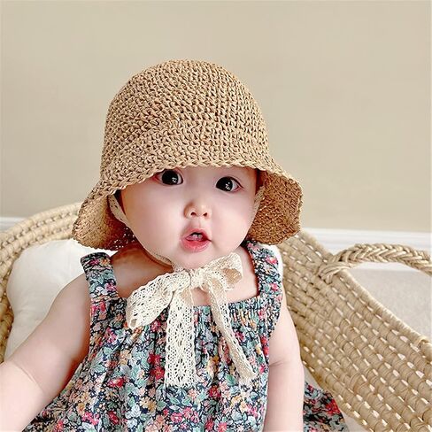 Little Girls Floppy Foldable Packable Wide Brim Summer Sun Hats Beach Straw Hat Baby Photography Straw Hats in Saudi Arabia
