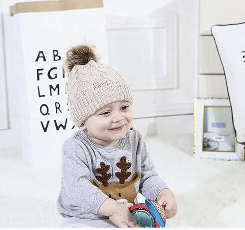 DANMY Baby Beanie Hat, Infant Newborn Toddler Winter Warm Knit Cap for Little Boys Girls, Winter Warm Hat in Kuwait